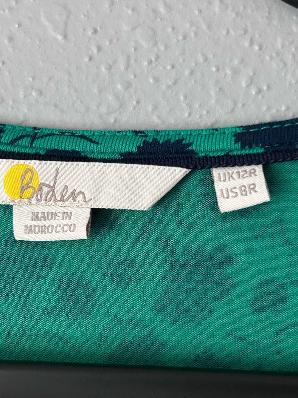 Boden Green Floral Jersey Faux Wrap Dress Size UK 12 US 8 - Picture 4 of 12